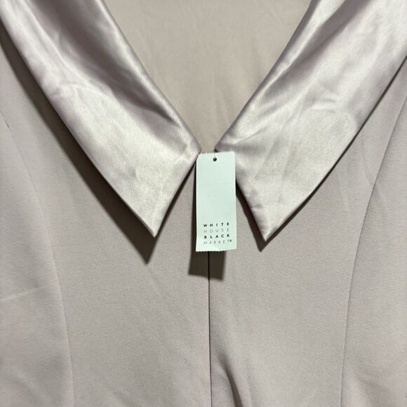 NEW WHBM White House Black Market Satin Collar Sheath Dress 2 Cottage Rose Party - Picture 6 of 11